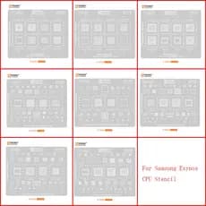 Amaoe BGA Reballing Stencil Para Samsung Exynos 9610/9611/7904/7885/7884/7880/7870/9820/9810/850/2100/880/980/1080/1280/E8825/990 E9925/8895/75757580/3475 CPU/IC Chipset