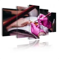 Quadro Decorativo Mosaico Manicure Unha Esmalte 5pçs