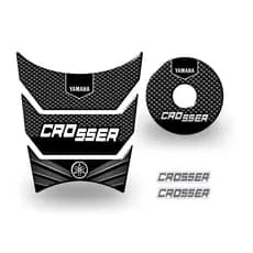 Protetor Tanque Tankpad Bocal Yamaha Crosser 150 tank pad Adesivo Preto Branco 3d Resinado