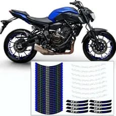 Adesivo roda moto Yamaha MT 07 Friso Mt07 Azul Interno Mt-07 Azul