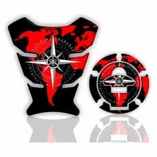 Adesivo Tankpad Protetor Tanque + Bocal Xtz Lander 250 Resinado 3D Vermelho