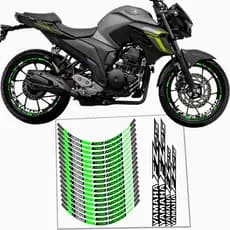 Friso + Adesivo Interno Refletivo Roda Aro Yamaha Fz25 Fz 25 2024 24 Moto Cinza