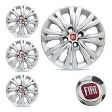 Jogo 4 Calota Aro 14 Fiat Palio Punto Idea C/ Emblema