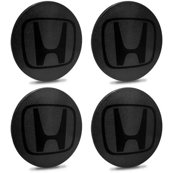 Jogo Calotinha 69mm Centro de Roda Honda New Civic Grafite Emblema Preto