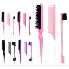 KIT PENTE SEPARADOR DE MECHA, ESCOVA BABY HAIR, ESCOVA 3 FILEIRA