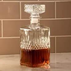 Garrafa Decanter 900mL de Whisky de Vidro Retro Greek Decoração Elegante