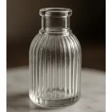Mini Vaso de Vidro Lines 9,5cm Transparente Decoração Moderna Sala Flores