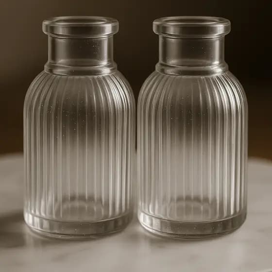 Kit 2 Mini Vaso de Vidro 9,5cm Transparente Decoração Moderna Flores
