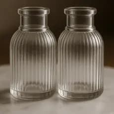 Kit 2 Mini Vaso de Vidro 9,5cm Transparente Decoração Moderna Flores