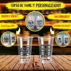 Kit 500 copos  descartavel 700ml  personalizado,  total copos , Copaza