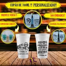 Kit 500 copos Copão descartavel 700ml copo descartavel personalizado, 1 caixa de copos personalizados 700ml Copaza