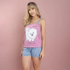 Kit 5 Baby Doll Alça Verão Cachorro Estampado Pijama Camiseta Shortinho Revenda