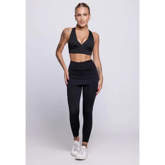 Conjunto Legging Com Saia + Top Bojo Fitness Serra e Mar Modas