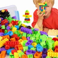 280 ou 140 Brinquedo Blocos de Montar com Rodinhas Casinha Caminhão Trem Meninas e Meninos