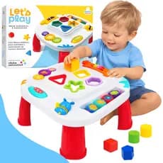 Mesinha Didática Infantil Educativa Sensorial Mesa Divertida Atividades Interativas Pedagogica Formas Encaixar