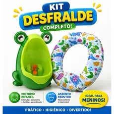 Kit Mictorio Sapinho Verde Penico Com Redutor Assento Redutor Infantil Vaso Sanitário Desfralde Menino