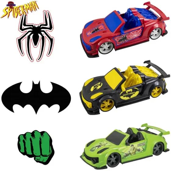 Carro de Corrida Gigante Super Herói 37cm Vários Modelos Brinquedo Menino Presente Natal Aniversário Original Kendy