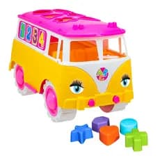 Kombi Brinquedo Educativo De Menina - Para Desenvolvimento Pedagógico Infantil - 6 pc de Encaixar - Certificado Inmetro