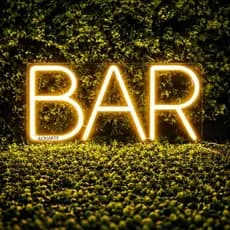 Letreiro de LED “BAR”, para Decoração, Painel Neon Branco Quente, em Acrílico