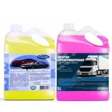 SOLUPAN CONCENTRADO DESENGRAXANTE AUTOMOTIVO 5L + SHAMPOO SUPER CONCENTRADO COM CERA DE CARNAUBA 5L
