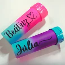 Squeeze  Colorida 450ml Degradê Personalizada Com Nome Colorida 450ml Ecológica Garrafa Esportiva Academia Escolar