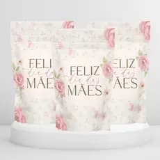 Saquinhos Metalizado 10x15 ou 12x19 Com Zip Lembrancinhas Stand Up Pouch zip Hérmetico Dia das Mães e outros Temas