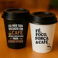 Mini Copo 200ml C/Tampa Bucks Personalizado em DTF - Mimo de Aniversário, Natal, Lembrancinha Personalizada