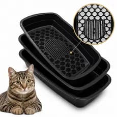 Caixa de Areia Para Gatos Banheira Higiênica 3 em 1 Peneira Sanitário Pet Resistente