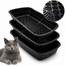 Caixa de Areia Gato Sanitária Bandeja Higiênica 3 em 1 com Peneira Para Gatos