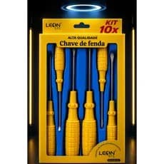 Kit 10x Chave de Fenda/phillips de Precisão Profissional Leon GTS Alta Qualidade c/NF