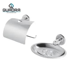 Kit Papeleira e Saboneteira Aço Inox.