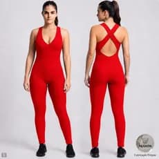 Macacão / Macaquinho Academia Costa X Canelado Longo Modela Bem O Corpo Zero Transparência