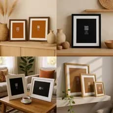 Porta Retrato Duo 20x25 com Paspatur Branco Decoração Mesa e Parede Clean MDF e Acetato