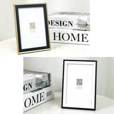 Porta Retrato 10x15 Moldura Dupla Branco/Preto, Dourado/Preto e Branco/Dourado/ Madeira MDF, PVC e Acetato