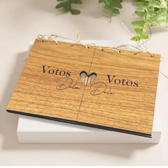 Par de Caderno de Votos Rústico Casamento Noivos