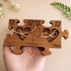 Porta alianças rústico boho minimalista Personalizado