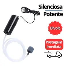 Bomba De Oxigênio Ar Compressor Filtro USB Pequena Portátil Para Aquario De Peixes 12v Silencioso