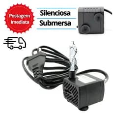 Bomba Submersa Silenciosa Fonte Aquário Circulação Bebedouro Água 8cm Compacta Pequena Pet 110V/220V