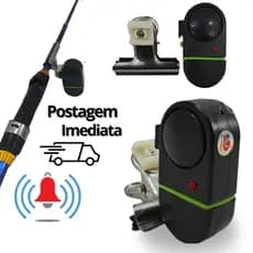 Alarme Apito Sonoro Vara Pesca Baterias Inclusa C/ Led Sensor de Mordida