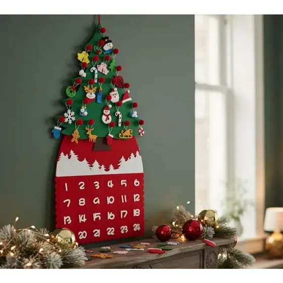 Enfeite Natal Calendário Decoração Árvore Boneco De Neve Contagem Regressiva