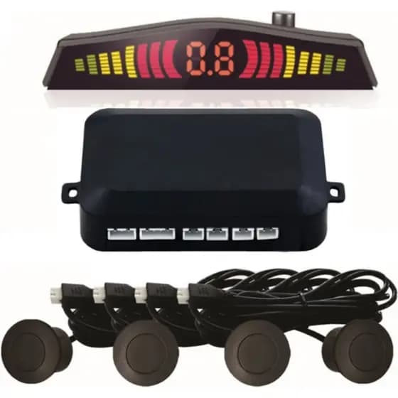 Sensor De Ré Emborrachado 4 Sensor Sinal Sonoro 20mm Preto
