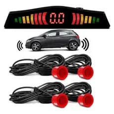 Sensor Estacionamento Ré 4 Sensores 22mm Led Sonoro Vermelho