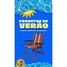 Cadeira Dobrável Veneza Madeira Jardim Varanda