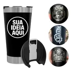 Kit 5 Copos Térmicos Personalizados brinde empresa, casamento, aniversário Nome Logo Time