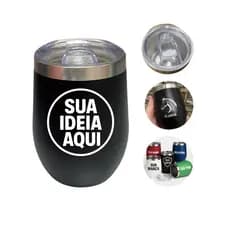 Kit 10 Copos Térmicos Cuia Personalizados Seu Nome Logo time empresa Aço Inox tampa 360mk