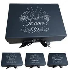 Caixa De Presente Personalizada Premium Rígida Magnética imã com Fita de Cetim 28x20x9cm