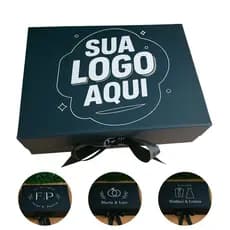 Caixa De Presente Personalizada Premium Rígida Magnética imã com Fita de Cetim 28x20x9cm