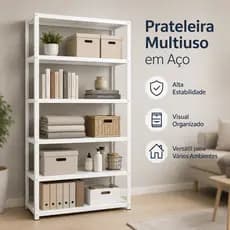 Prateleira De Aço 90x190 Com 6 Divisoria Galvanizada Multiuso Armario Estante Industrial