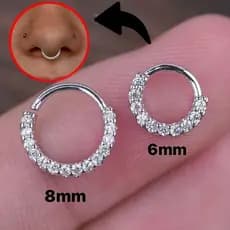Piercing Nariz Septo Cravejado Strass Prata e Dourado