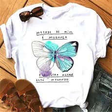 Promoção Camiseta T-shirt Feminina Branca Escolha Sua Estampa